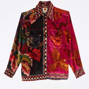 FARM RIO - Mixed Scarves Button-Front Shirt